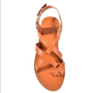 Vegan Leather Crisscross Ankle Strap Sandals